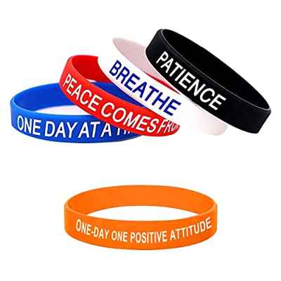 10 Piezas Pulseras de Motivación Pulsera de Silicona Elástica Pulseras de Inspiración Pulseras de Silicona Motivadoras Pulseras con Mensajes Positivo Pulseras Inspiradoras para Fiesta Cumpleaños