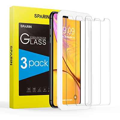 [3-Pack] Cristal Templado iPhone XR, Protector Pantalla iPhone XR Vidrio Templado con [2.5d Borde Redondo] [9H Dureza] [Alta Definicion] para iPhone XR