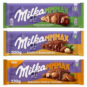 3 x Milka MMMAX Tableta Grande Trufa y Almendras, Almendras Tostadas o Almendras Enteras [Se pueden combinar]