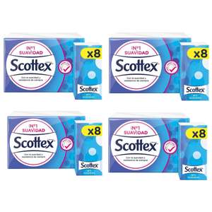 4 x Pañuelos Scottex P8 — Paquete de 8 unidades [Total 32 unidades] 1,10€/Paquete