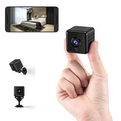 4K Camara Espia Mini Camara Vigilancia WiFi Interior Micro Oculta Espía Cámara Inalambrica con Batería Spy Cam con Detección De Movimiento IR Visión Nocturna para Bebe Perro Gato Autos Casa Coche