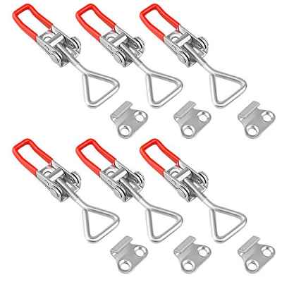 6pcs Abrazadera de Palanca, herramienta manual,abrazadera de palanca de metal,para cajas de herramientas de gabinete, caja de embalaje de maletero, cerradura de puerta de cajón