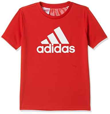 adidas B BL T T-Shirt, Boys, Vivid Red/White, 7-8Y