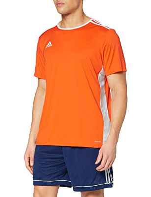 adidas Entrada 58 Camiseta de Fútbol para Hombre de Cuello Redondo en Contraste, Naranja (Orange/White), M