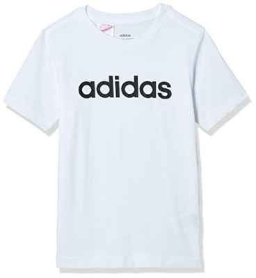 adidas Essentials Linear Logo Camiseta, Niños, Blanco (White/Black), 128