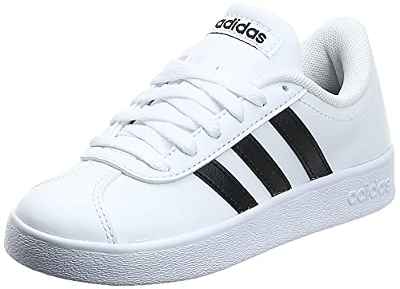 adidas VL Court 2.0 K, Zapatillas Unisex Adulto, Blanco (Footwear White/Core Black/Footwear White), 39 1/3 EU
