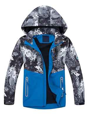 Adorel Chaqueta Impermeable con Forro y Capucha Para Niños Azul 11-12 Años (Tamaño del Fabricante 150)