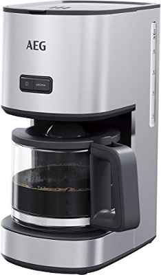 AEG CM4-1-4ST Cafetera de Goteo 12 Tazas, Jarra de Cristal con Indicador de Nivel, Acero inoxidable, Apta Lavavajillas, Capacidad de 1.7L, Sistema Antigoteo, Filtro Extraíble, Apagado Automático, Inox