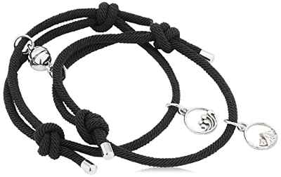Amazon Brand-HIKARO - Pulseras magnéticas negras para parejas, regalos del día de San Valentín para él, su pulsera de atracción mutua