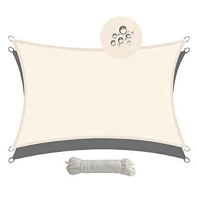 Amazon Brand - Umi Toldo Vela de Sombra Rectangular 2x3m protección Rayos UV 95% Impermeable para Patio Exteriores Jardín Terrazas--Crema