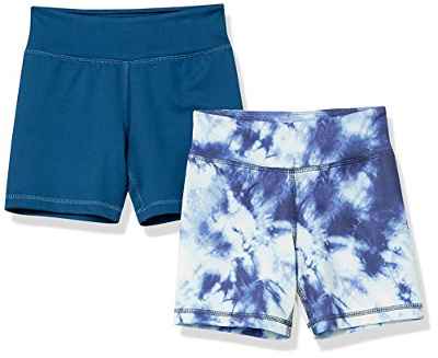 Amazon Essentials 2 Pack Stretch Active Shorts Pantalones Cortos, Azul Marino, Teñido Anudado, 4-5 años, Pack de 2