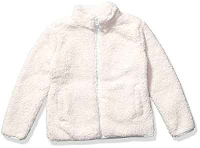 Amazon Essentials Chaqueta de Forro Polar Sherpa con Cremallera Completa Niña, Rosa Claro, 2 años