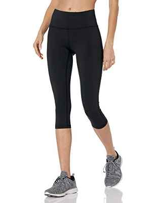 Amazon Essentials Mid Rise Capri Every Day Fitness Legging Leggings, Negro, M