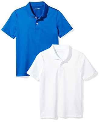 Amazon Essentials Polos Deportivos de Alto Rendimiento Niño, Pack de 2, Azul Real/Blanco, 3 años