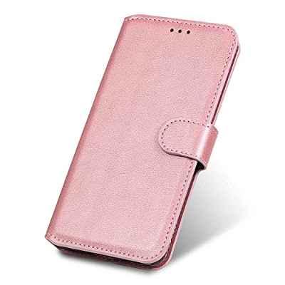 AMWEI Funda para Vivo Y16 Funda Libro, Flip Carcasa Magnética con Soporte y Cartera para Tarjetas, Premium PU/TPU Cuero Case Cover Billetera. Oro Rosa