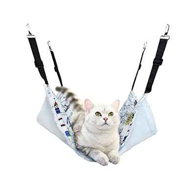 Andiker Jaula de Hamaca para Gatos, Cama Colgante Duradera para Silla Gatito, Suave Hamaca de Descanso para Mascotas para Gatito, Conejo, Hurón (L)