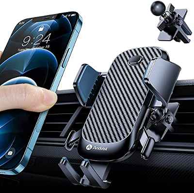 andobil Soporte Móvil Coche [Ultra Estable & Diseño Novedoso] Soporte Movil Coche Rejilla con Clip Patentado Sujeta Movil Coche con 360° Rotación Compatible con iPhone 13/12 Samsung Xiaomi etc