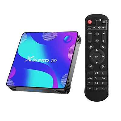 Android 11 TV Box,4GB RAM 32GB ROM RK3318 Quad-Core 64bit Cortex-A53 Support 2.4/5.0GHz Dual-Band WiFi BT4.0 3D 4K 1080P H.265 10/100M Ethernet HD 2.0 Smart TV Box