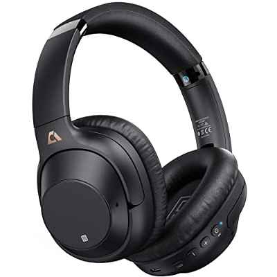Ankbit Auriculares Bluetooth Inalámbricos Diadema ANC, Cascos Inalámbricos con Cancelación de Ruido Activa, 90 Horas de Batería, Micrófono HD, Hi-Fi Sonido, Cómodos, Plegables, Graves Profundos