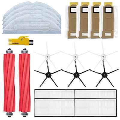 aotengou Piezas de Repuesto para Roborock S7 S7+ S7 MaxV Plus S7 Maxv Ultra T7s T7s Plus Robot Aspirador (2 Cepillos Principales + 4 Filtros + 6 Cepillos Laterales + 4 Mopas + 4 Bolsa para Polvo)