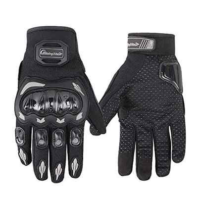 ARTOP Guantes Moto de Pantalla Táctil Guantes Motocross Verano Mujer Hombres Dedo Completo Tranpirable Guantes de Motocicleta(Negro,XL)