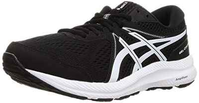 Asics Gel-Contend 7, Road Running Shoe Hombre, Black/White, 43.5 EU