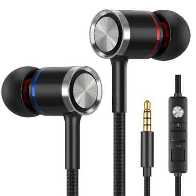 Auriculares con Cable In Ear LUDOS Invicta | Auriculares con Microfono, 5 Años de Garantía, Hilo Entrazado, Boton y Jack 3.5 | Auriculares Aislantes Ruido y Cable Largo | Headphones in Ear