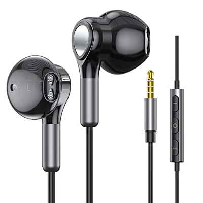 Auriculares In Ear, Auriculares con Cable y Microfono, Auriculares Cable Aislamiento de Ruido Soporte Control de Volumen de Llamadas, Cascos con Cable y Clavija de 3,5 mm para Teléfono Móvil, MP3, etc