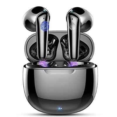 Auriculares Inalámbricos, Auriculares Bluetoth 5.3 con 4 Mic HiFi Estéreo, Cascos Inalámbrico Bluetooth Mini Cancelación de Ruido 40H, In-Ear Auriculare Deporte IP7 Impermeable Control Táctil USB-C