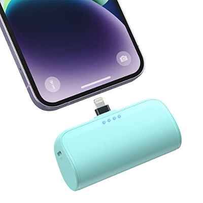 AXNEB Batería Externa para iPhone, 5200mAh 18W PD Mini Power Bank Batería Portátil con Doble Salida y Entrada de Carga Rápida para iPhone 14/14 Pro Max/13/13 Pro Max/12 Pro/11/SE/XR/XS y Más - Blanco