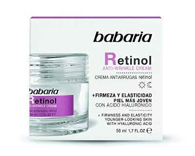 Babaria - Crema Facial Antiarrugas Retinol para Rostro, Cuello y Escote, Otorga Firmeza y Elasticidad, con Ácido Hialurónico, Vegano, Unisex - 50 ml