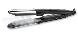 BaByliss Styler Steam Shine ST496E Plancha de pelo con vapor Alisa y Ondula, Placa exterior curva para ondular, Iónica