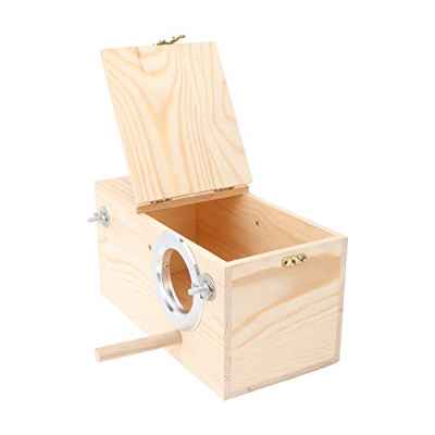 Balacoo Caja Nido para Periquitos- Caja de Cría de Madera para Pájaros para Agapornis Caja de Apareamiento para Loros- Tamaño S