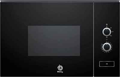 Balay 3CP5002N2 - Microondas mecánico, Encastrable sin marco, 38 cm, 20 l, 5 F, Aqualisis, Ap. lateral izquierda, Programación mecánica de paro,Plato giratorio 25.5 cm, sin grill, Cristal negro, 2022