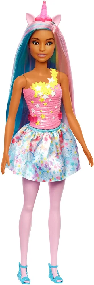 Barbie Unicornio Muñeca con pelo y cuerno rosa