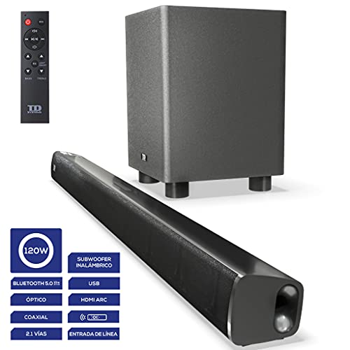 Barra de sonido con subwoofer 120W TD Systems