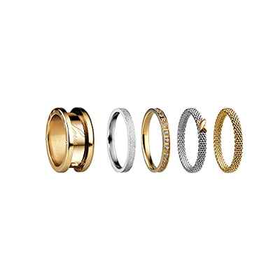 BERING Juego de anillos intercambiables para mujer en plata y oro con el exclusivo sistema Twist & Change, Symphony-Set-E
