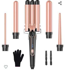 BESTOPE PRO MD-J18 Juego de rizadores de hierro - 3 barriles para rizos grandes, de cerámica