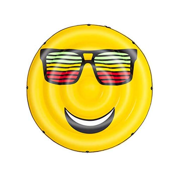 BESTWAY Isla Hinchable Smiley Summer Φ188 cm con cuerda de agarre