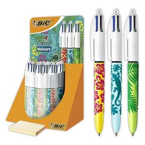 BIC - Bolígrafos de 4 colores de terciopelo, diseño de jungla y punta media de 1,0 mm, paquete de 30 unidades