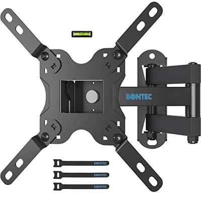BONTEC Soporte TV Pared para Televisiones de LED LCD OLED de 13-43 Pulgadas, Soporte Pared TV de Inclinación, Giro y 360 °Rotación de hasta 20 kg, Máx. VESA 200x200mm, con Tornillos de Seguridad