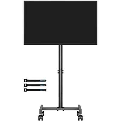 BONTEC Soporte TV Ruedas para Televisores Planos Curvos de 13 a 42 Pulgadas, Carrito de TV Móvil con 4 Ruedas, Soporte TV de Altura Ajustable de hasta 20 kg, máx. VESA 200X200mm