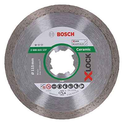 Bosch Professional Standard - Disco de corte de diamante (para cerámica, X-LOCK, Ø115 mm, diámetro del orificio: 22,23 mm)
