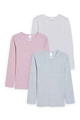 C&A Multipack 3 – Camiseta interior – Algodón orgánico, rosa / azul claro, 146 cm-152 cm