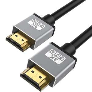 Cable HDMI 2.1 de 2 m de plástico ultra alta velocidad de 48 gps, 8K a 60Hz,4K a 120Hz,cable HDR dinámico HDMI a HDMI conectado Dolby Atmos