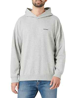 Calvin Klein L/S Hoodie Camisa, Grey Heather, XL para Hombre