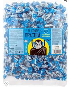 Caramelos Halloween El Conde Drácula Sabor Frambuesa Pintalenguas | Caramelo Duro Sin Gluten ni Alérgenos |