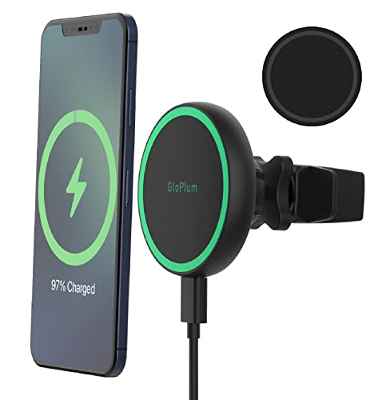 Cargador de Coche Inalámbrico Magnético,Compatible con iPhone 13/13 Pro/13 Mini/13Pro/12/12 Pro/12 mini/12 Pro MAX，Qi Cargador Inalámbrico Magnético para Coche，Carga rapida
