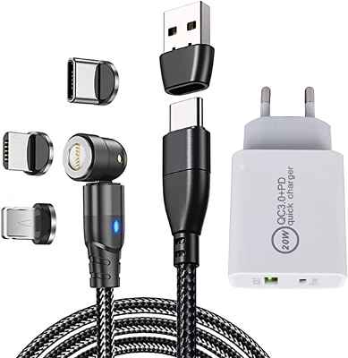 Cargador USB-C con cable magnético 6 en 1