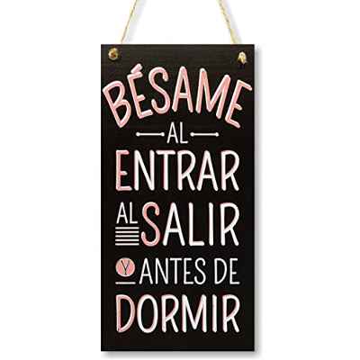 CARISPIBET Bésame cartel decorativo para el hogar placas de decoración regalo romantico adornos colgantes 30 x 15 cm